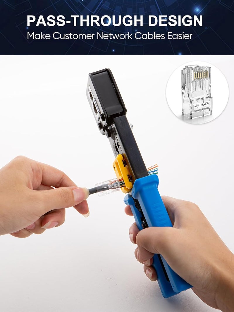 CableCreation RJ45 Pass Through Connectors, 50-Pack Cat6/Cat5e Gold Plated Modular Plug Unshielded Crimp Connector for Solid or Stranded UTP Ethernet Cable - Image 4